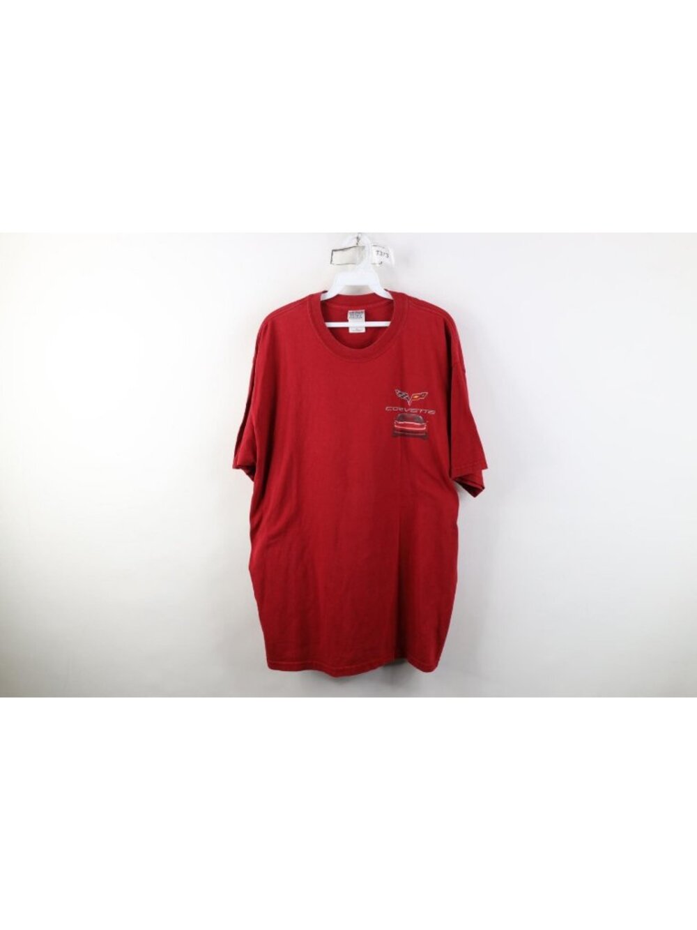 Vintage 90s Y2K Mens XL Faded Spell Out Corvette Car Racing Short Sleeve T-Shirt